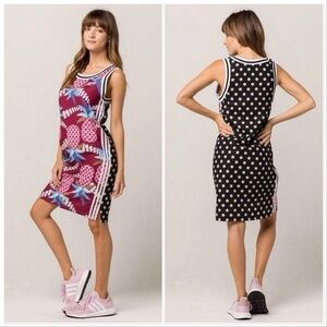 ADIDAS PINEAPPLE X FARM RIO TANK DRESS. UK 12. US 10/M/L